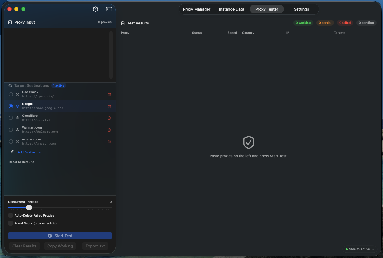 SwiftStealth Proxy Tester